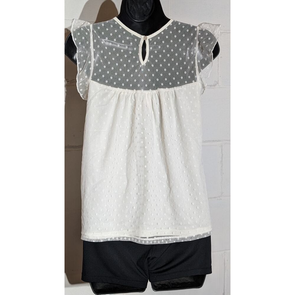 No Boundaries Winter White Swiss Dot Sheer Sleeveless Top Blouse Small - Picture 2 of 4
